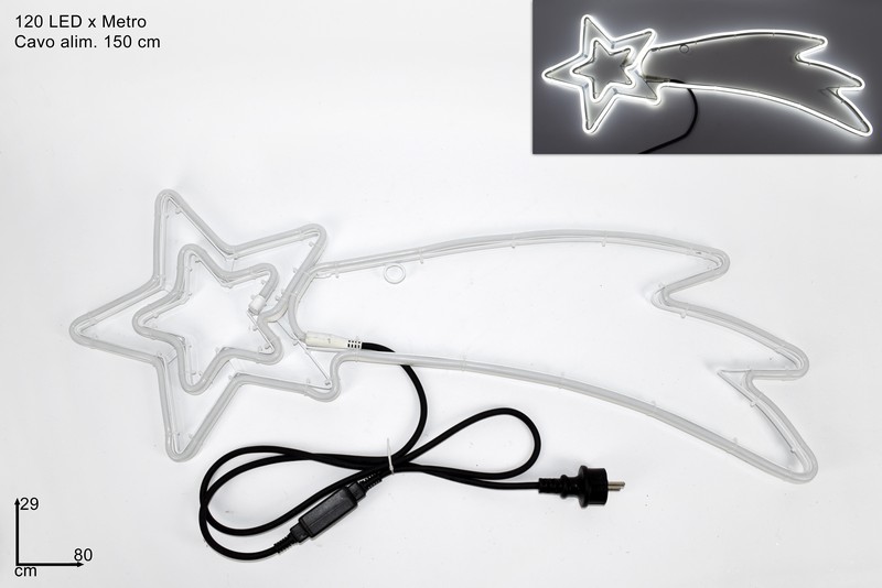 DUE28550 – INSEGNA STELLA COMETA LUMINOSA NEON EST BIANCO FREDDO 51.50