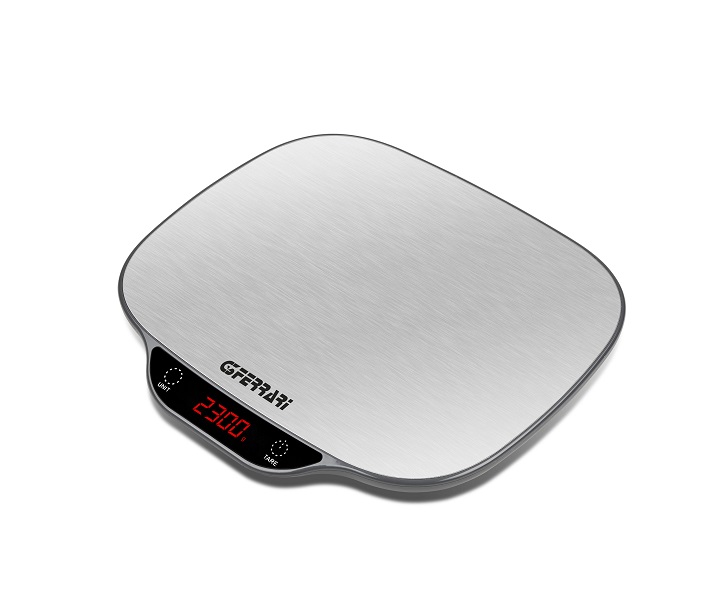 Cook Concept KU6610 Bilancia Da Cucina Digitale Elettronica 5kg In Acciaio Inox - Funzione TARE, Display LCD, Unità Di Misura (g/oz/lb/ml), Ultracompatta 1,8x14x18 Cm