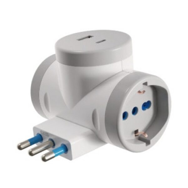 5 In 1 Presa Multipla Adattatore Italiana Viaggio - 20W Doppia