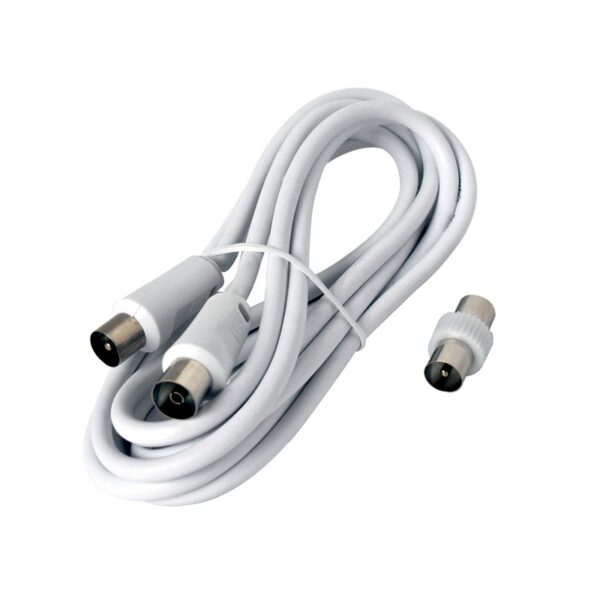 EC31461 - PROLUNGA TV BIANCO SPINA 90°/SPINA 9,5MM 5MT CON ADATATTORE EC31461 - PROLUNGA TV BIANCO SPINA 90°/SPINA 9,5MM 5MT CON ADATATTORE